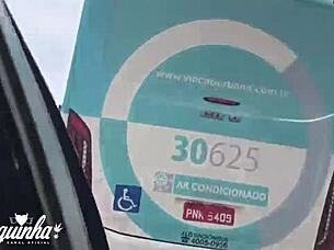 novinha starts masturbating in uber ride and ends up giving ass in public outdoor sex