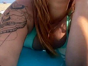 In a bold move, she let the guy grab her ass during the public exhibitionist flash.