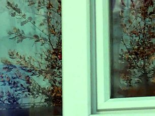 hey, that taxi driver spotted a naked milf in stockings washing windows without panties outdoors 😏