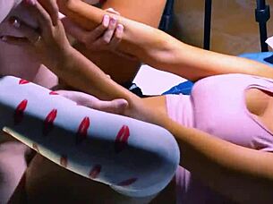 Shy Nerdy Teen Experiences Intimate Moment with Petite Latina in Her Room