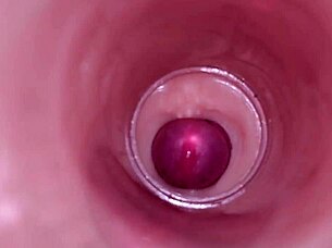 Watch this deep male ejaculation captured inside with internal camera