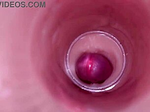 Watch this deep male ejaculation captured inside with internal camera