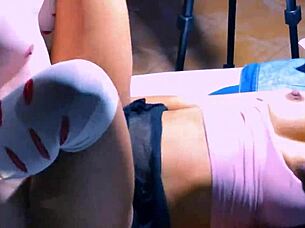 Shy Nerdy Teen Experiences Intimate Moment with Petite Latina in Her Room