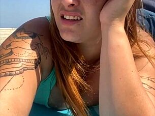 In a bold move, she let the guy grab her ass during the public exhibitionist flash.