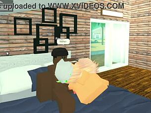 Roblox Whore Throat Fucked by BBC with Deepthroat Blowjob and Facial Cumshot