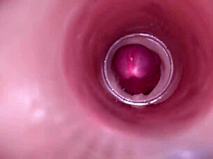 Watch this deep male ejaculation captured inside with internal camera