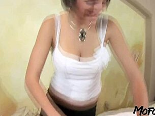 Brunette Amateur Takes Deepthroat Cock and Sloppy Anal Assfucking Until Cum Covers Her Wet Body