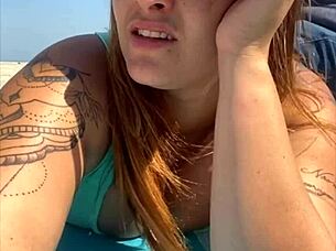 In a bold move, she let the guy grab her ass during the public exhibitionist flash.