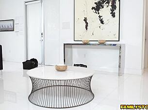 I crave shoving my dick deep into my horny stepmom's wet milf pussy for wild action.