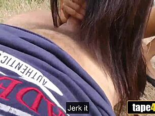 Hot Brunette Girlfriend Feels Betrayed Turning Slut For Cash As Boyfriend Watches In Outdoor Pov