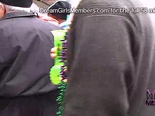 Hey, check out all the wild tits and freaks flashing at the Mardi Gras party on Fat Tuesday