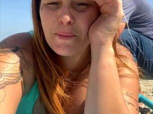 In a bold move, she let the guy grab her ass during the public exhibitionist flash.