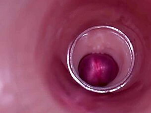 Watch this deep male ejaculation captured inside with internal camera