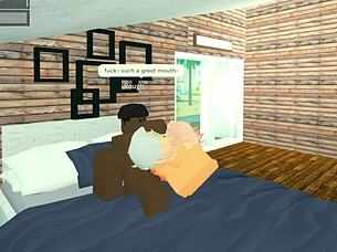 Roblox Whore Throat Fucked by BBC with Deepthroat Blowjob and Facial Cumshot