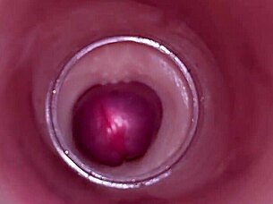 Watch this deep male ejaculation captured inside with internal camera