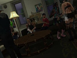 pov encounter with goth at lively party - sims 4 video