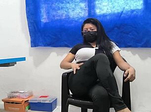 I feel so turned on showing off my huge natural tits and shaved pussy in this homemade video