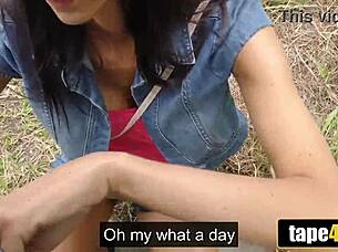 Hot Brunette Girlfriend Feels Betrayed Turning Slut For Cash As Boyfriend Watches In Outdoor Pov