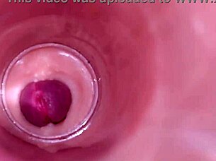 Watch this deep male ejaculation captured inside with internal camera