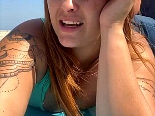 In a bold move, she let the guy grab her ass during the public exhibitionist flash.