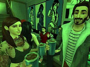 pov encounter with goth at lively party - sims 4 video
