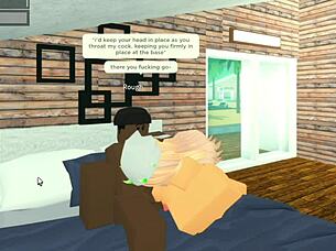 Roblox Whore Throat Fucked by BBC with Deepthroat Blowjob and Facial Cumshot