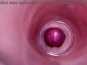 Watch this deep male ejaculation captured inside with internal camera