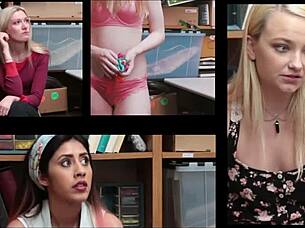 Teen Rosalyn Bent over Officer's Desk for Deep Banging in Group Police Encounter