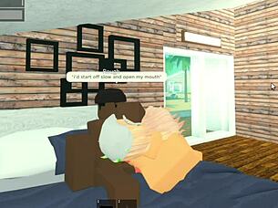 Roblox Whore Throat Fucked by BBC with Deepthroat Blowjob and Facial Cumshot