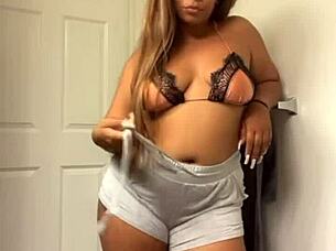 Mila hot big ass gets amazing cum on butt