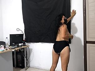 Parents Leave, Leaving Curvy Brunette Dancing Sensually in Lingerie, Tempting You to Join