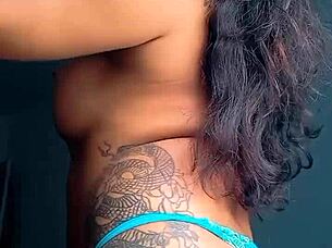 damn, this tattooed ebony prostitute shows off her ass for wild anal action 😏