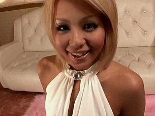 let's heat up this bath with japanese blonde rica for a steamy hairy pussy threesome