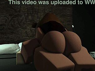 Bear girl takes control and dominates her boyfriend's massive shaft with handjob and riding moves