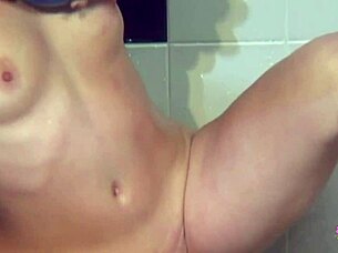 Showering with the latex brunette turns into intense toy play as the lesbian gets plowed deeply.