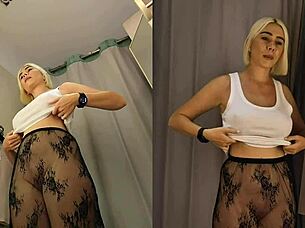 hidden cam catches naked amateur trying on haul in locker room