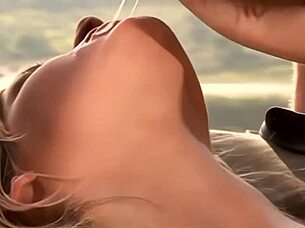 courtney simpson takes outdoor cumshot on shaved pussy after riding monster cock