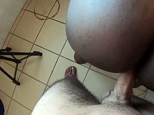 Amateur Interracial POV Doggystyle Leads to Explosive Creampie with Ebony Beauty