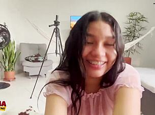 Teen Latina Colombian With Braces Takes Huge Cock In Homemade Creampie Casting