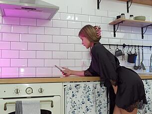 Pull Out Buttplug And Fill Tight Wet Ass With Huge Cock In Sheer Lingerie!