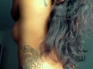 damn, this tattooed ebony prostitute shows off her ass for wild anal action 😏