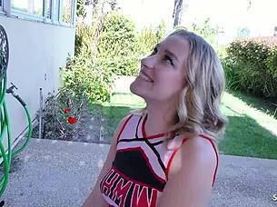 Oh man, that sweet blonde cheerleader teen 18+ daisy lynne totally tricked the older neighbor guy into rough fucking her when she was home alone