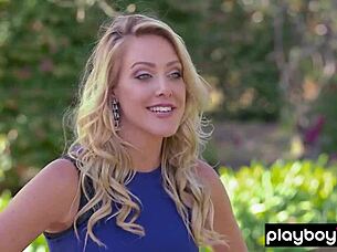 Oh wow, dive behind the virtual reality scenes with blonde babe Kate Quigley outdoors