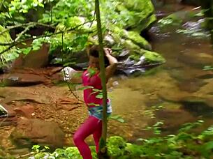 I spot a sexy brunette in the forest and it sparks motivation for intense outdoor anal with blowjob and doggystyle moves