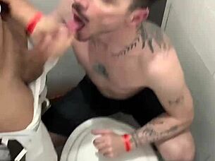 subtle beautiful amateur pornstar gives blowjob in bathroom