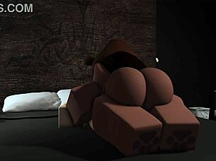 Bear girl takes control and dominates her boyfriend's massive shaft with handjob and riding moves