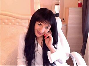 Watch small tit brunette Helga Muah aka Jessy in sexy strip and tease lingerie!