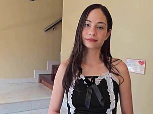 the cleaning girl agrees to try lubricant with me today