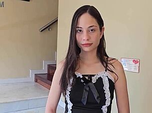 the cleaning girl agrees to try lubricant with me today