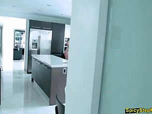 Busty milf sofie marie delivers a sensual pov blowjob and handjob with her big tits on display